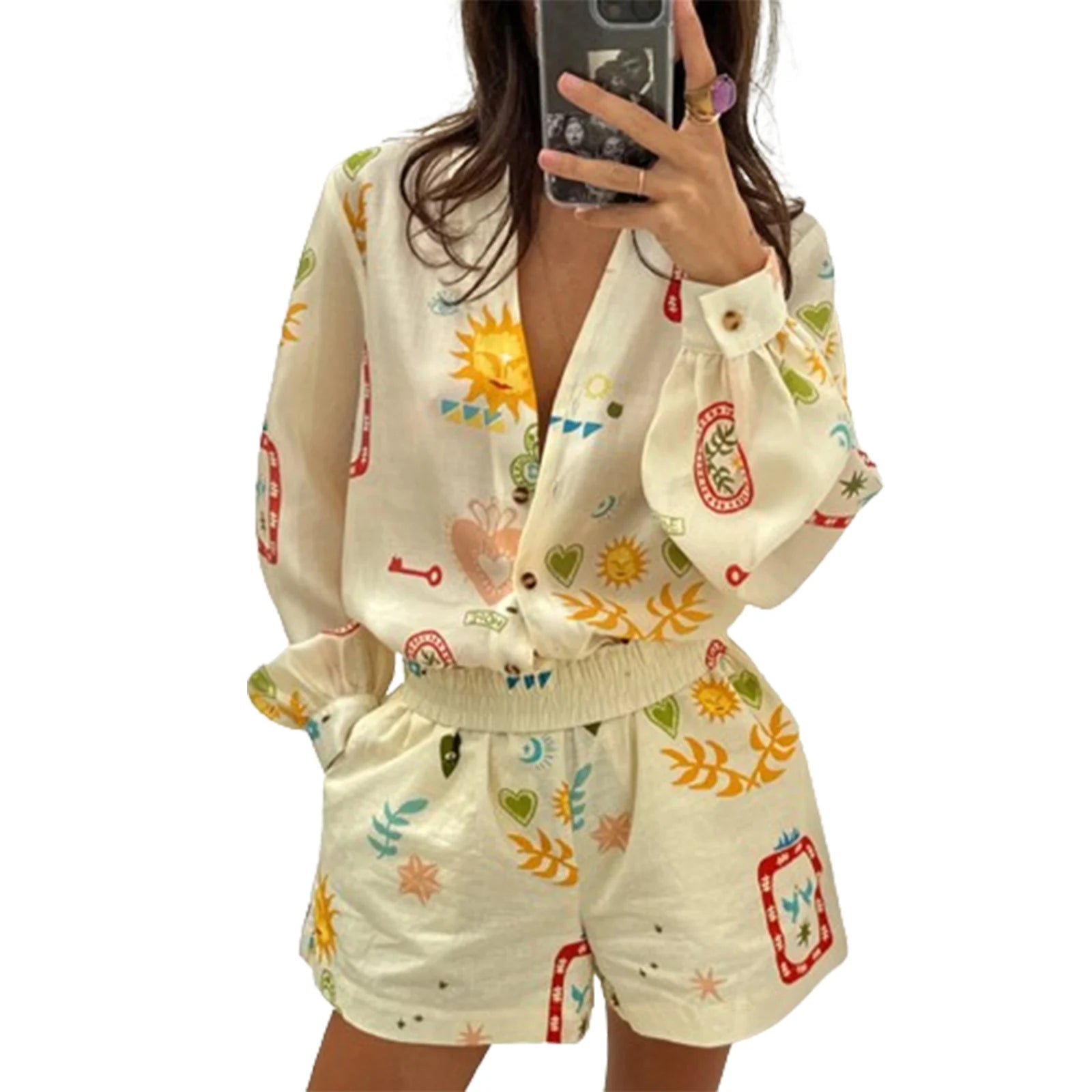 Aiertu  -   Women s 2 Piece Club Outfits Sexy Off Shoulder Ruffle Crop Tops High Waist Wide Leg Pants Sets Floral Print Summer Beachwear Aiertu