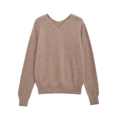 Aiertu  -  casual winter outfits Women Solid Knitted V-Neck Pullover 2024 Autumn Winter Long Sleeve Soft Basic Loose Sweater Lady Resilience Jumper Aiertu