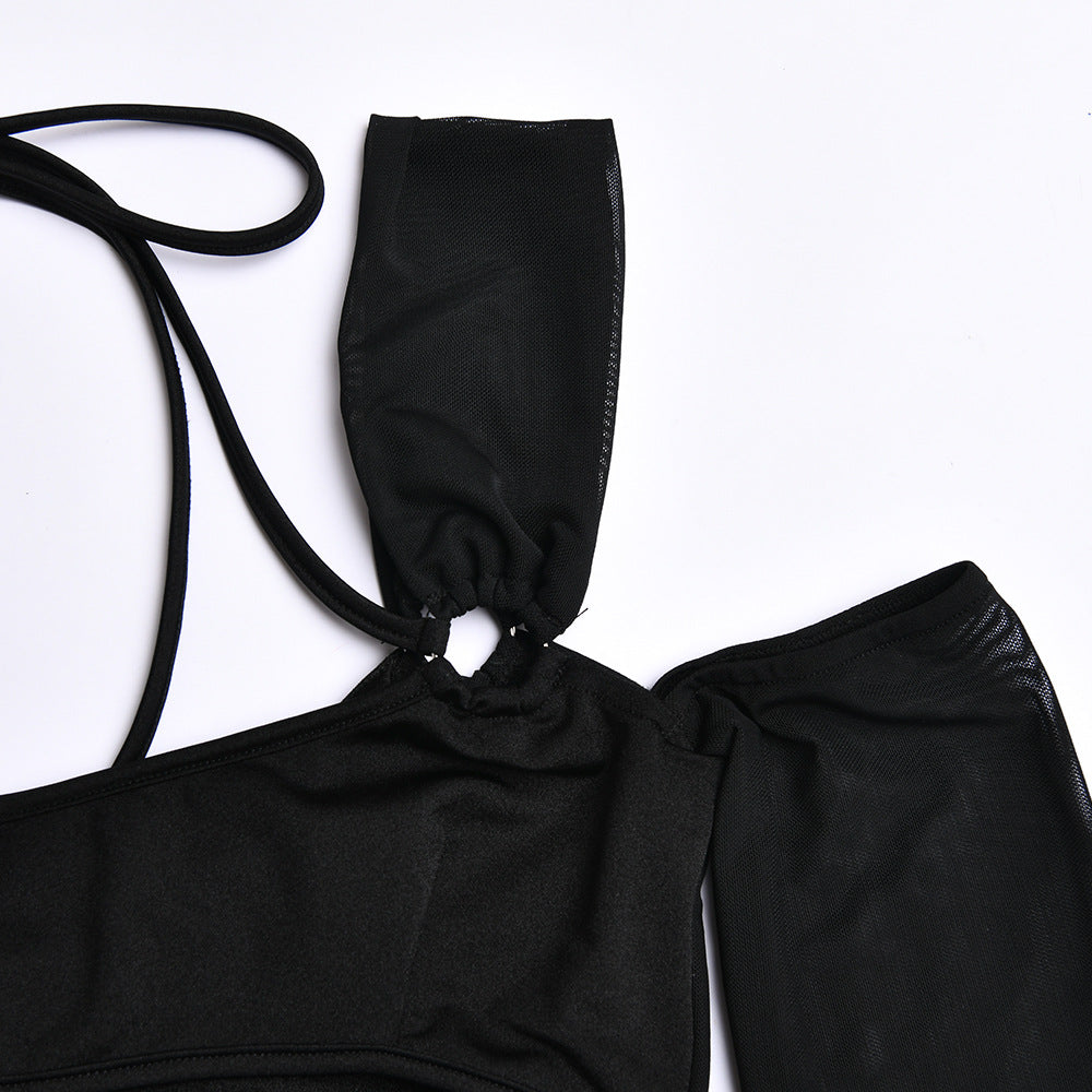 Aiertu - Sexy Backless Mesh Sheer Corset Dress Aiertu
