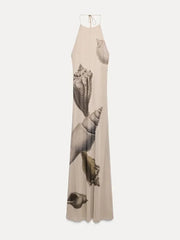 Aiertu  -  Elegant Backless Lace-up Print Long Dress For Women Fashion Off Shoulder Sleeveless Bodycon Maxi Dresses 2026 Lady Vocation Robe Aiertu