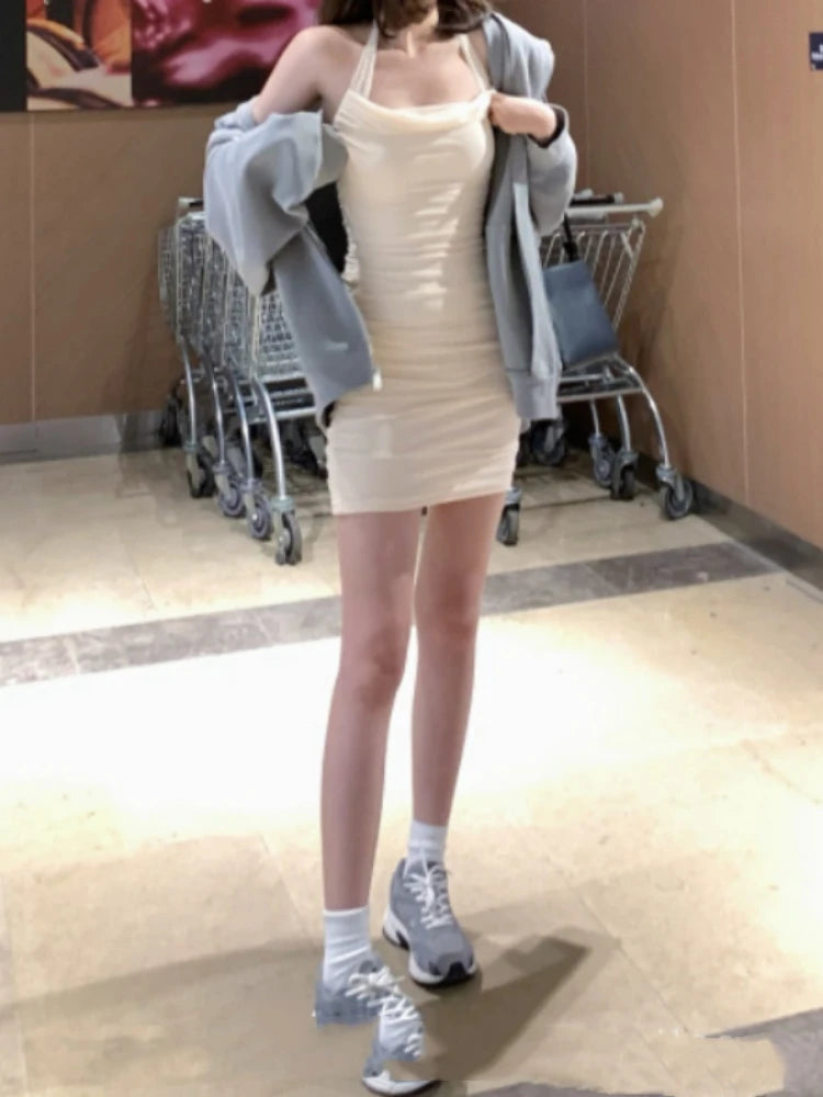 Aiertu  -  Little Sexy Hanging Neck Slim Fit Slim Dress Spring/Summer Sexy Wrapped Hip Short Skirt Aiertu