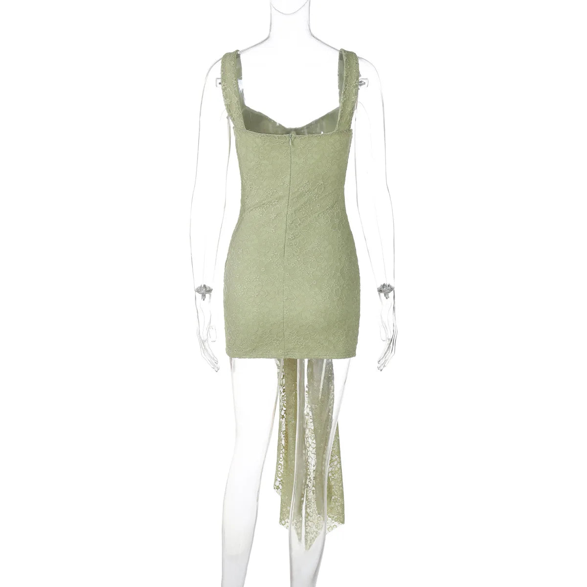 Aiertu  -  Sexy Sleeveless Short Lace Dress Women's Bandage Pink Party Gowns 2025 Summer High Waist Bodycon Green Evening Dresses Clubwear Aiertu