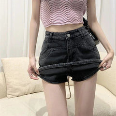 Aiertu Ins Summer Women High Waist Vintage Shorts Skirts Lady Sexy Nightclub Denim Dress Female Punk Light Blue Black Grey Jeans Dress Aiertu