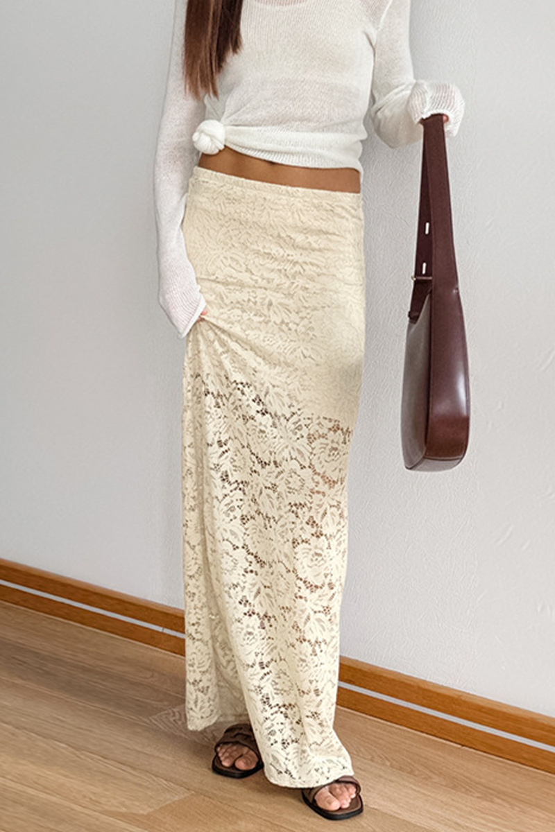 Aiertu  -Sexy Lace Straight Solid Color Bottoms aiertu