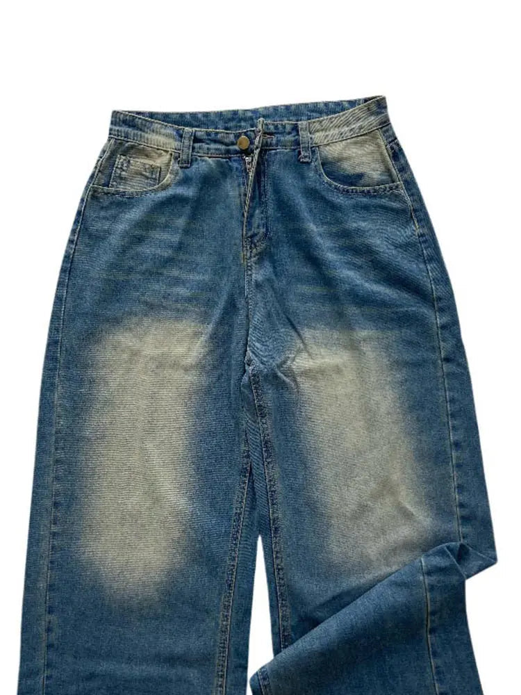 Aiertu  -  Baggy Casual Wide Leg Jeans Women Streetwear Washed Denim Trousers Female Vintage 90s High Waist Straight Pants 2025 Spring Aiertu