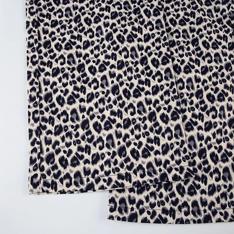 Aiertu  -  Wild Spice Girls Street Leopard Print Plaid Personality Loose Casual Pants Niche Loose Straight Skinny Low Waist Pants Aiertu