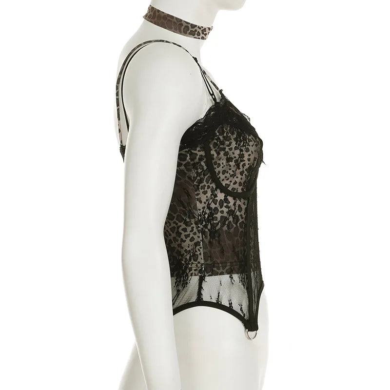 Aiertu  -  Ropa De Mujer Red Spice Girl Net Dress Fringe Hollowed Out Hot Top Bow Halter To Wear Female Sexy Vest Y2k Gothic Clothes Aiertu