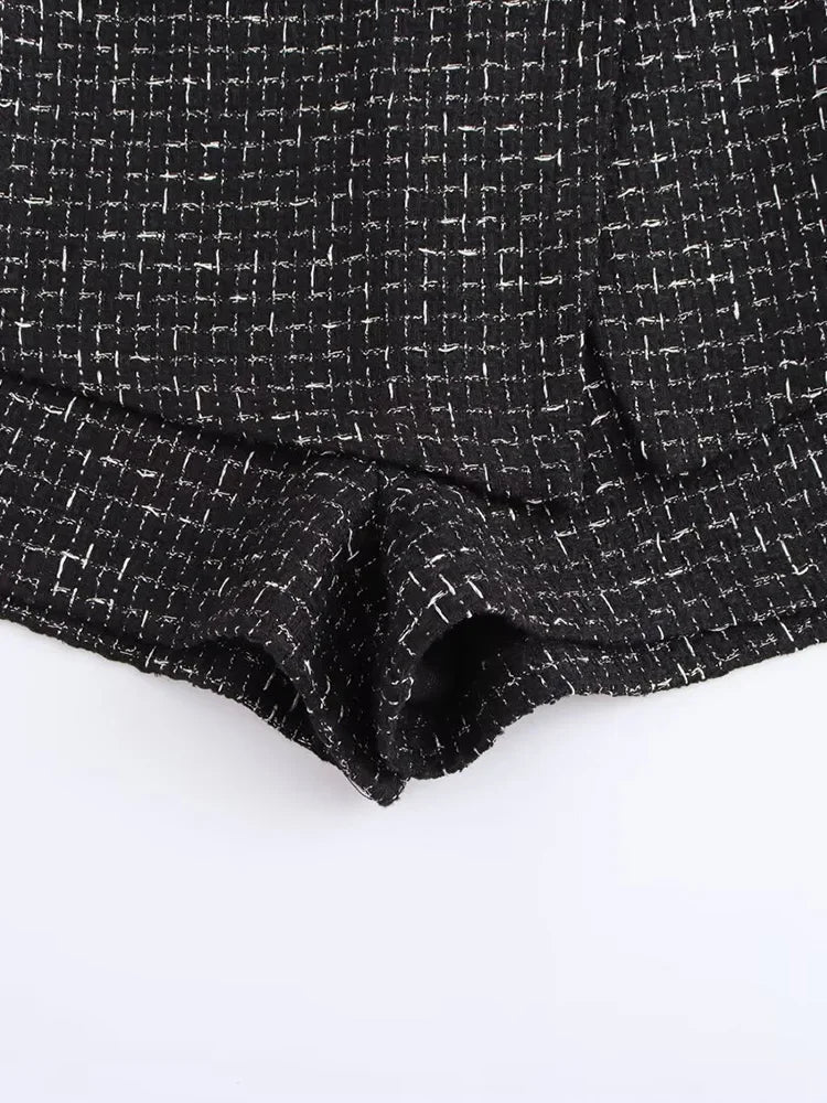 Aiertu  Women Fashion With Belt Texture Side Zipper Mini Skirts Shorts Vintage High Waist Female Chic Lady Shorts Aiertu