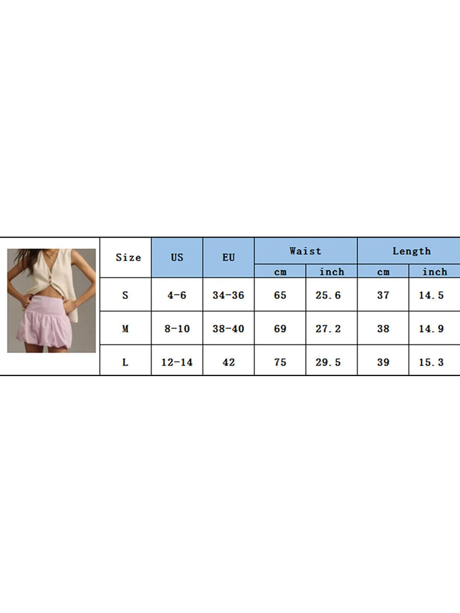 Aiertu  -  Womens Y2K Pink Mini Bubble Skirt High Waist Ruffle Hem Pleated Short Skirt Cute Retro Puffy A Line Balloon Skirt Aiertu
