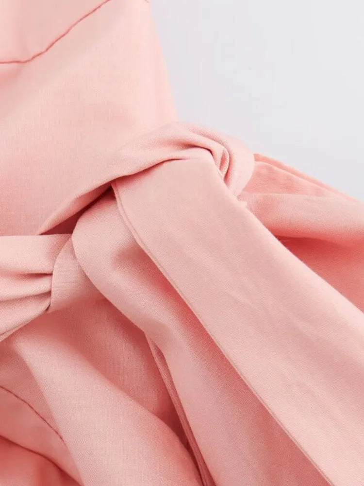 Aiertu  -  Women Sumemr Pleated 2-Pieces Sets Fashion Solid Poplin Blouses Tops and Trousers Female Elegant Street Two Suits Clothing Aiertu