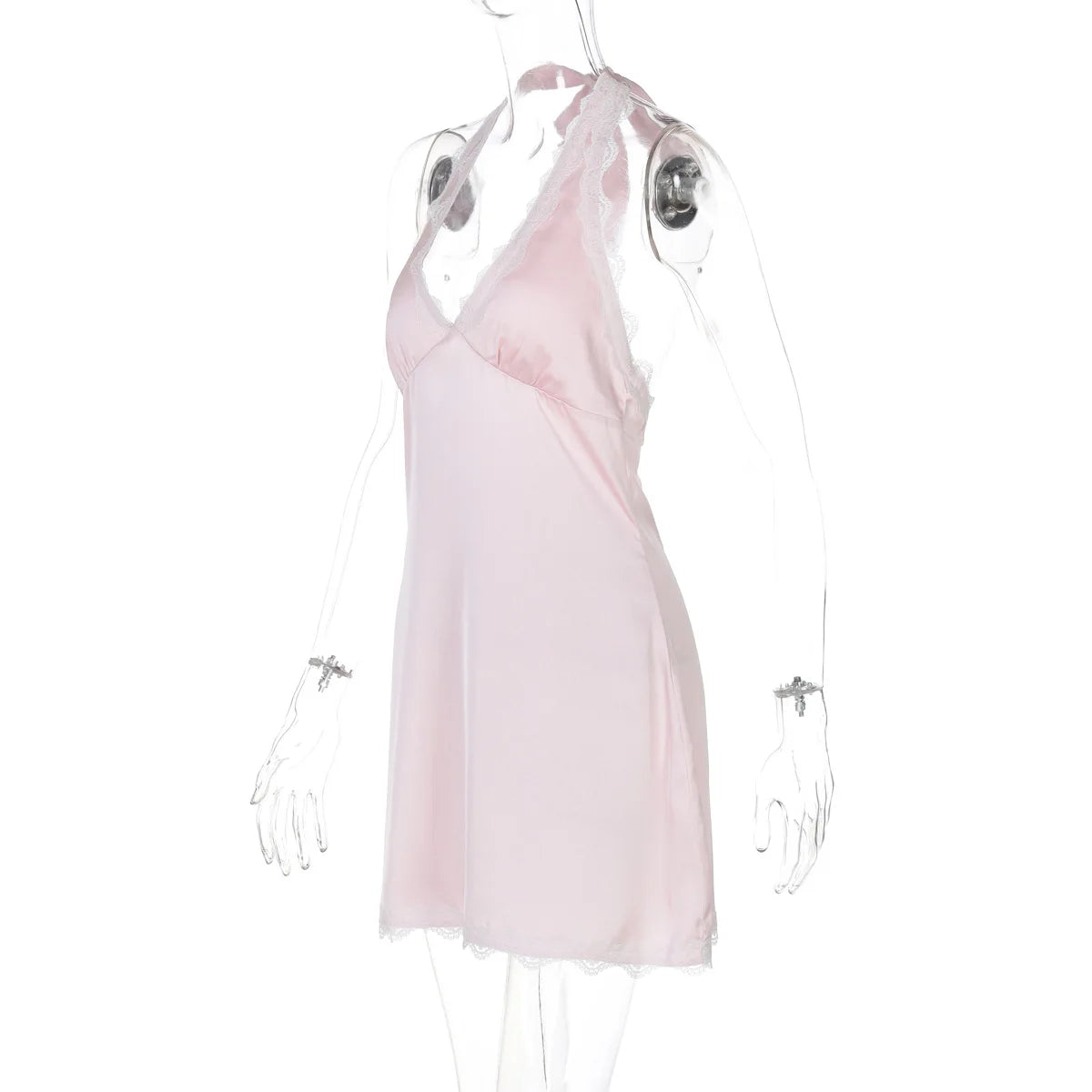 Aiertu  -  Woman Clothes Halter Lace Patchwork Party Dress Sexy Off Shoulder Backless High Waist Tunics A-line Evening Dresses Streetwear Aiertu