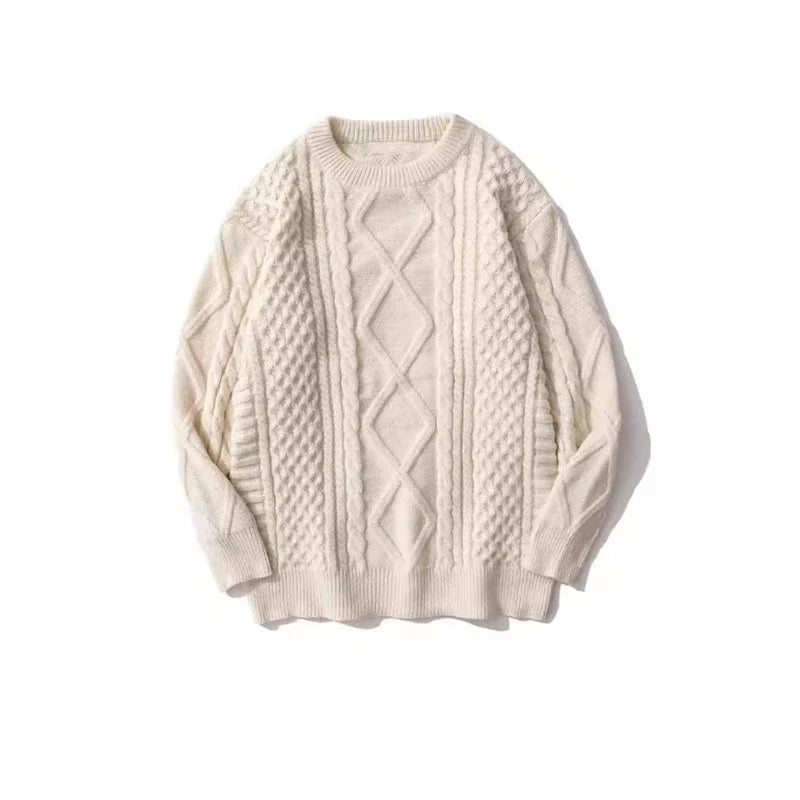 Aiertu  -  Vintage Women Knitted Pullovers Elegant Casual Oversize Long Sleeve Sweaters Autumn Winter Solid Lady Sweaters Street Aiertu