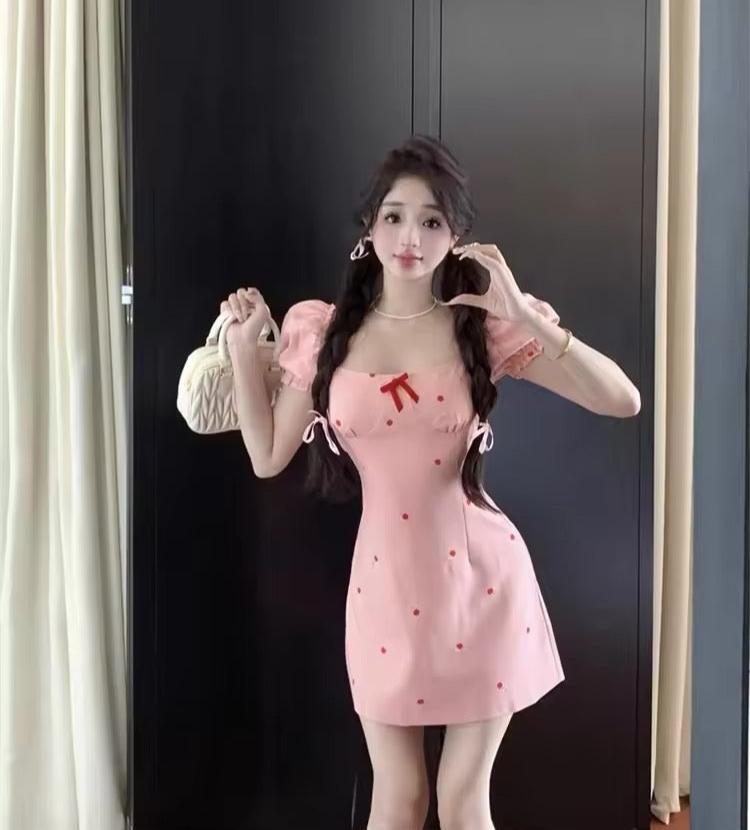 Aiertu  Pink Floral Bloom Dress Aiertu