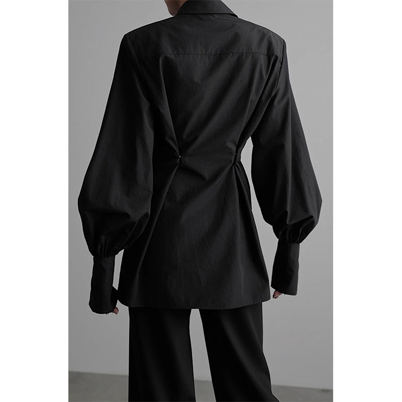 Aiertu Y2K Black Shirts Women Gothic Harajuku Zipper Long Sleeve Blouses Office Ladies Fashion Korean Elegant Tunic Chic Tops New Aiertu