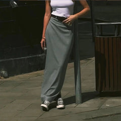 Aiertu  -  party look snspos Simple Retro Office Lady Straight Split Skirt All-match Solid Color High-waist Temperament Wrapped Hip Zip Suit Style Skirt Aiertu