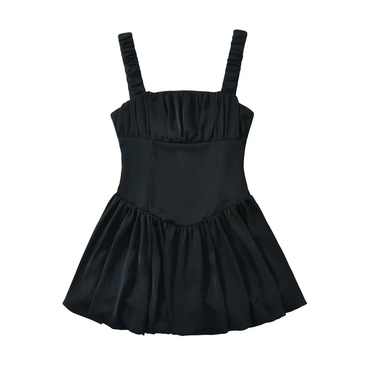Aiertu  -  Sweet Women Sexy Low Waist Pleated Hem Satin Tank Mini Dress Summer Female Birthday Party Dresses Holiday Robe Aiertu