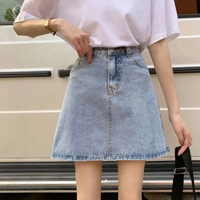 Aiertu Summer Denim Short Skirt for Women High Wiast Sexy Tight Bag Hip Skirts Lady Slim Fit Y2K Female Short Jeans Skirts Aiertu