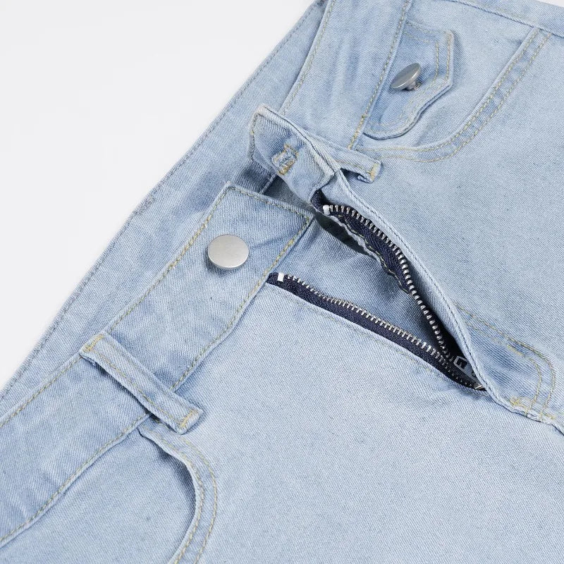 Aiertu  -  Low Rise Jeans 2000s Y2k Bottoms Flare Pants Summer Clothes for Woman Blue Denim Trousers P77-DG42 Aiertu