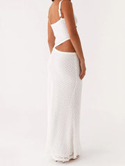 Aiertu  -  Elegant Women s Sleeveless Spaghetti Strap Bodycon Dress with Chic Hollow Out Design and  Fit Silhouette Aiertu