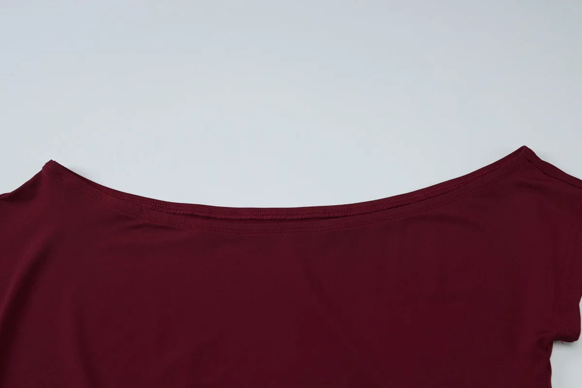 Aiertu  -  Fashion One Shoulder Diagonal Collar Asymmetrical Short Dress Women's 2026 Summer Short Sleeve Package Hip Mini T-shirt Dresses Aiertu