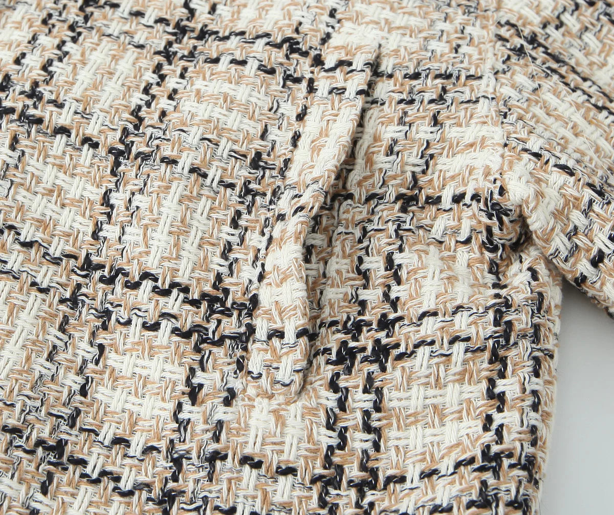 Aiertu  -  European and American style autumn new high-end temperament small fragrance style texture plaid jacket Aiertu