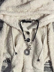 Aiertu  -  Hooded Furry Women Y2k Aesthetic Sweaters Autumn Slim Vintage Drawstring Pullovers Harajuku Knitted Fairy Pocket Jumpers Trendy Aiertu
