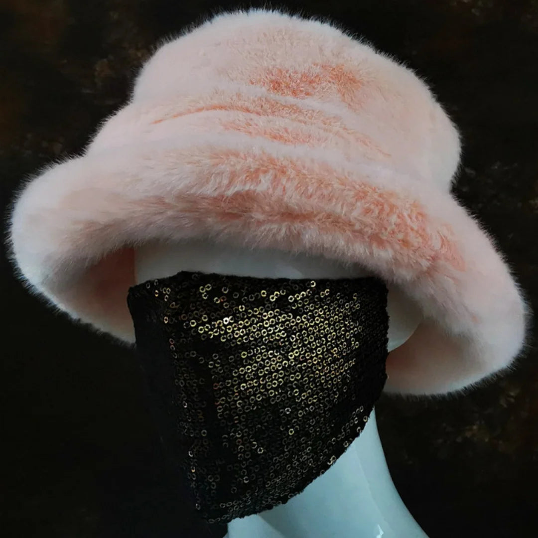 Aiertu  -  Winter 58-60cm XL Faux Fur Bucket Hat For Women Outdoor Warm Luxury Oversize Fisherman Hat Girl Trendy Party Long Fur Panama Cap Aiertu