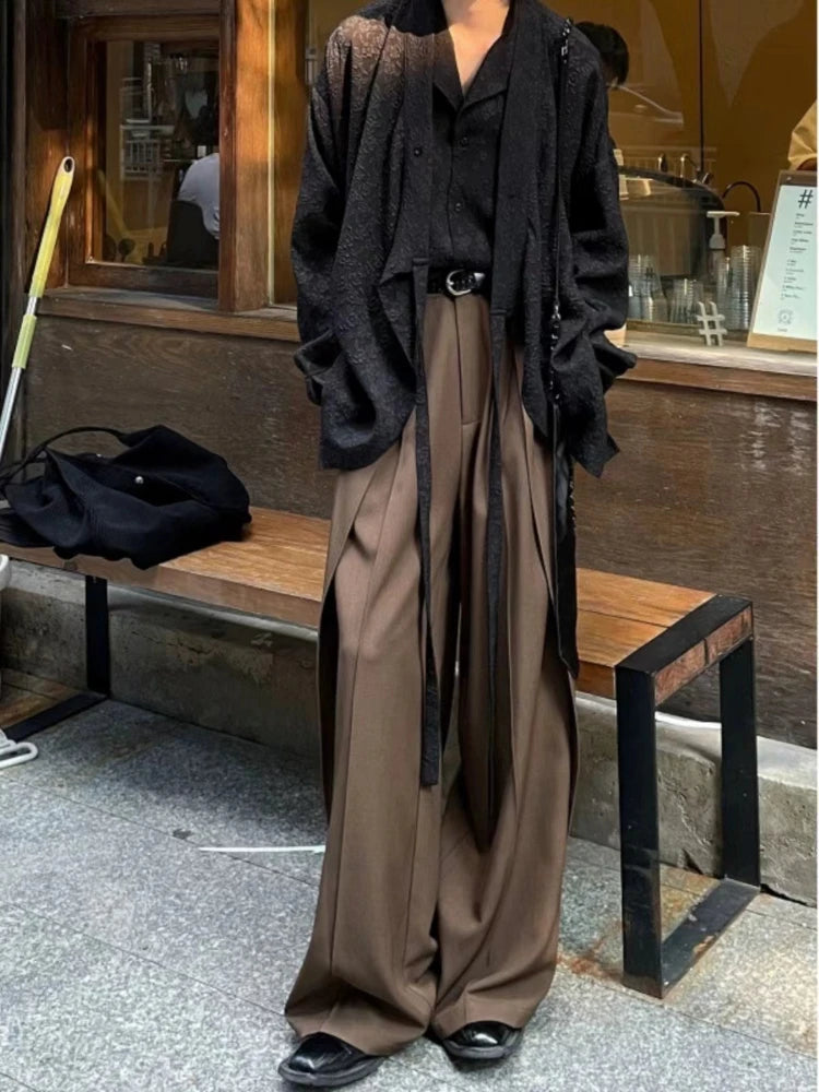 Aiertu  -  Vintage Japanese Style Woman Baggy Suit Pants Y2k Pleated Black Harajuku Gothic Korean Fashion Streetwear Summer Bottoms Aiertu