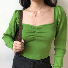Aiertu - Green Oxford Knit Sweater ~ HANDMADE - new trend inspo - trashy outfits - dinner outfits Aiertu
