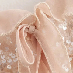 Aiertu  -  Women Chic Ruffles Sequined Design Chiffon Sling Camis 2025 New Lady Backless See Through Short Crop Shirt Blouse Tank Tops Aiertu