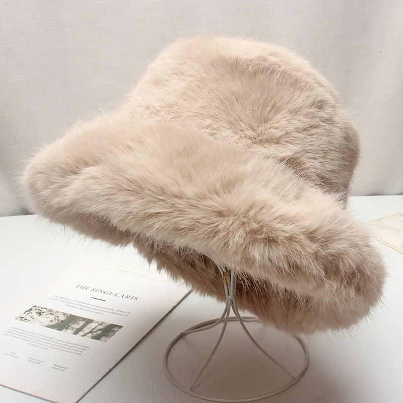 Aiertu  -  (Hat and Scarf) New Plush Hat Adult Autumn and Winter Plush Thickened Warm Hat Versatile Plush Fisherman Hat Fashion Set Aiertu