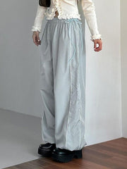 Aiertu  Low Rise Striped Loose-Fit Wide-Leg Sweatpants Aiertu