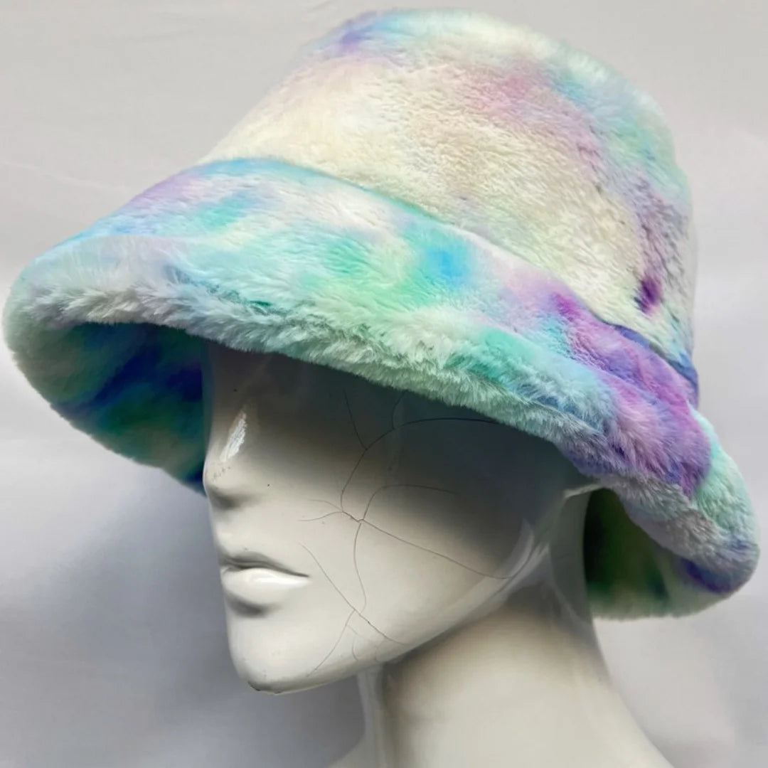Aiertu  -  Winter 58-60cm XL Faux Fur Bucket Hat For Women Outdoor Warm Luxury Oversize Fisherman Hat Girl Trendy Party Long Fur Panama Cap Aiertu
