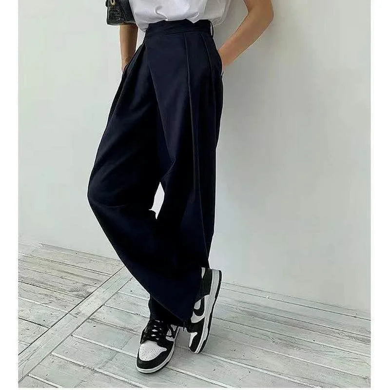 Aiertu  -  Khaki Wide Leg Women's Pantsuit Baggy Classic Pants Vintage Palazzo Office Elegant Casual Trouser Female Work Wear Chic Aiertu