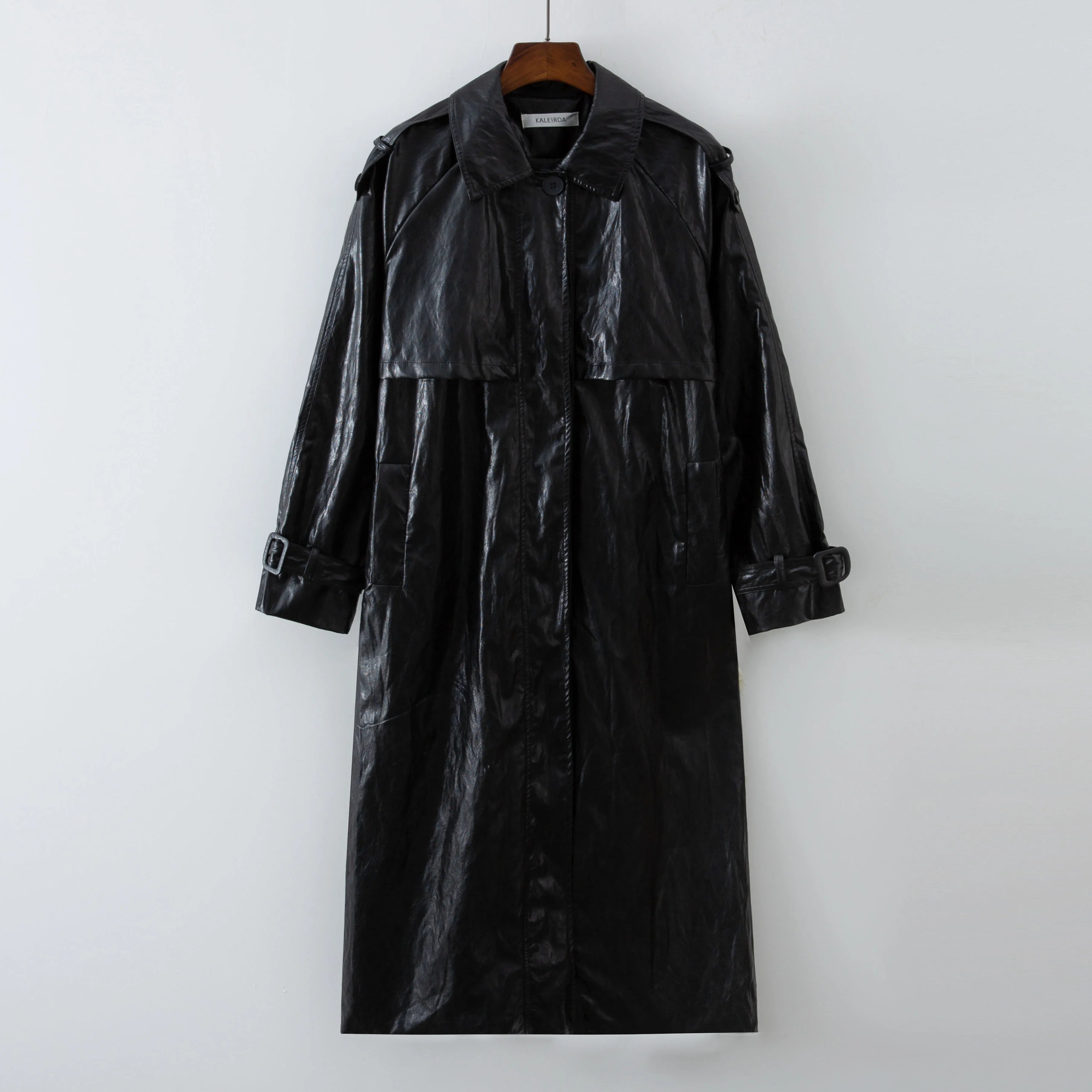 Aiertu  -  2026 Autumn New design Runway Designer Leather Maxi Long Trench Coat With Belt Chic Female PU Windbreaker Classic Aiertu