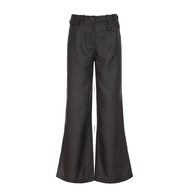 Aiertu  -  Y2K Women Striped Suit Pants Fashion Spring Casual High Street Vintage Slim Flare Trousers Office Lady Basic Outfits Aiertu