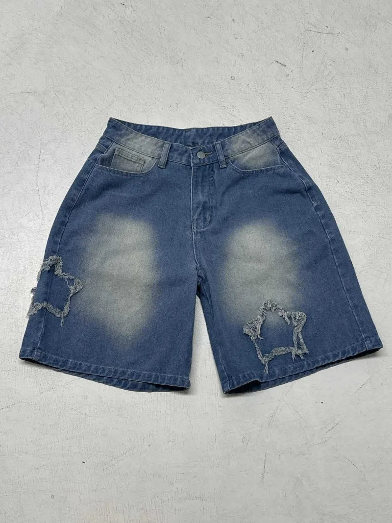 Aiertu  -  Blue Denim Shorts Woman Low Rise Baggy Jeans Streetwear Woman Summer Bottoms P77-DZ37 Aiertu