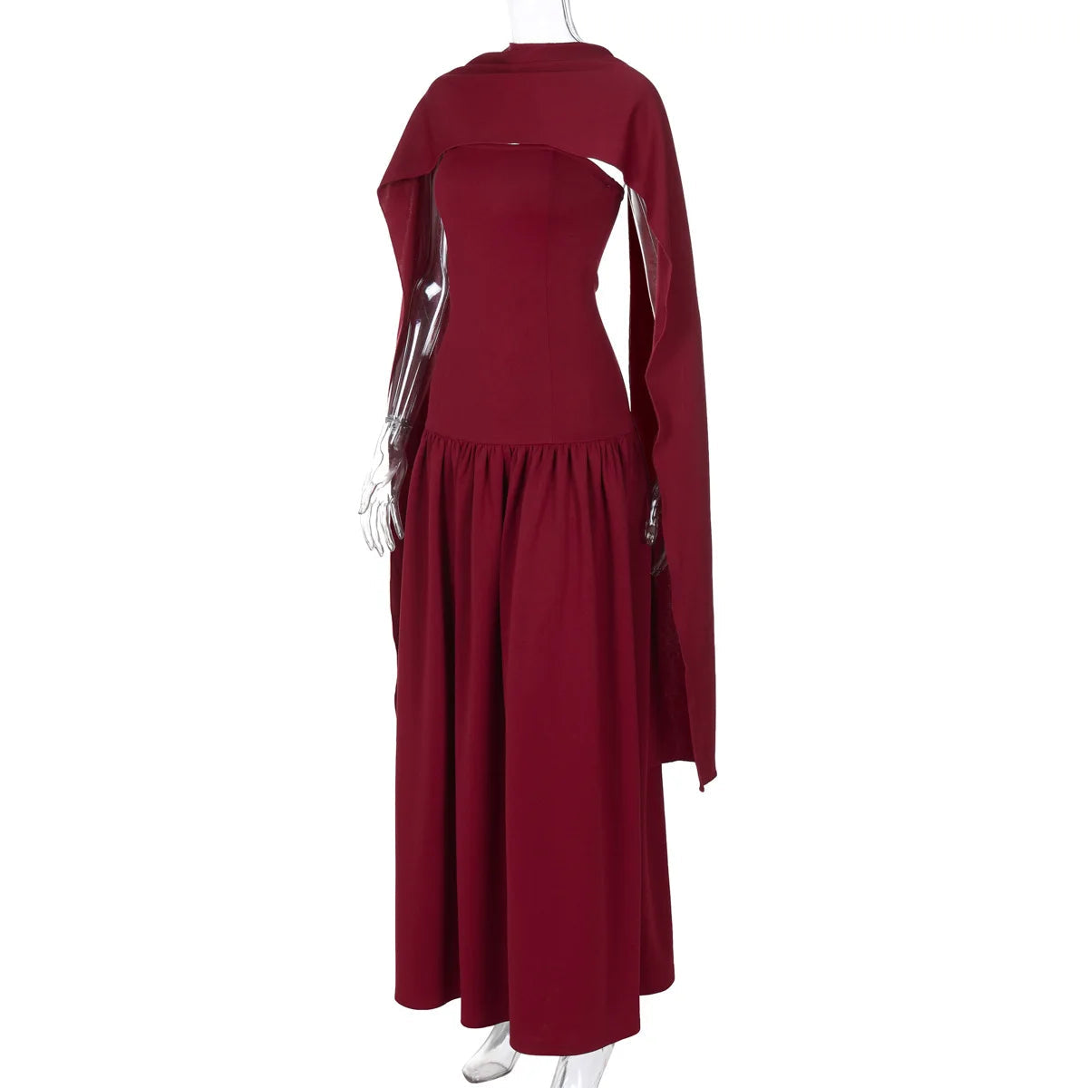 Aiertu  -  Sexy Strapless Ribbon Dress Women's Back Lace Up Spliced Long Evening Party Dress Slim Solid High Waist Elegant Clothes Aiertu