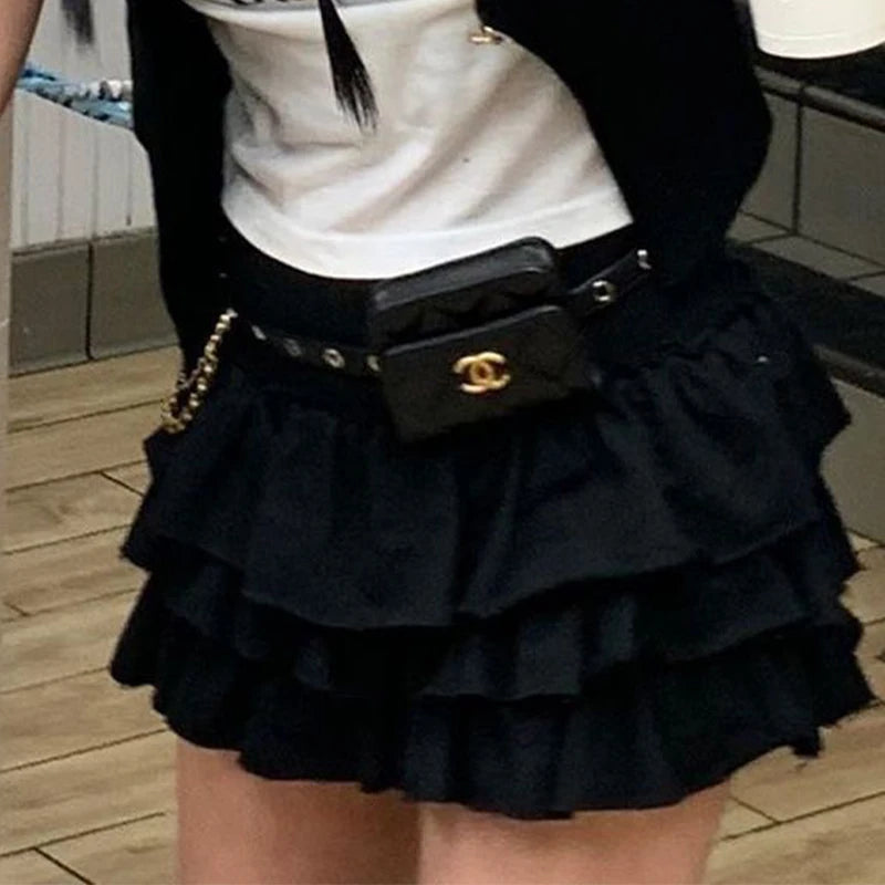 Aiertu summer inspo Y2K Cute Women Skirt Retro Hip-hop Sweet Bow Fashion Streetwear Summer Sweetheart Campus Harajuku Casual Solid Color Mini Skirt Aiertu