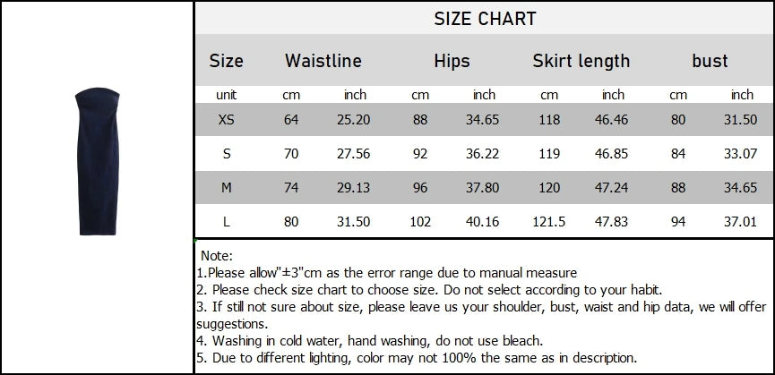 Aiertu  -  INS Fashion Deep Blue Appear Slim Off The Shoulder Zipper Bottom Slit Design Women Denim Strapless Dress ZATT 2025 Spring New Aiertu