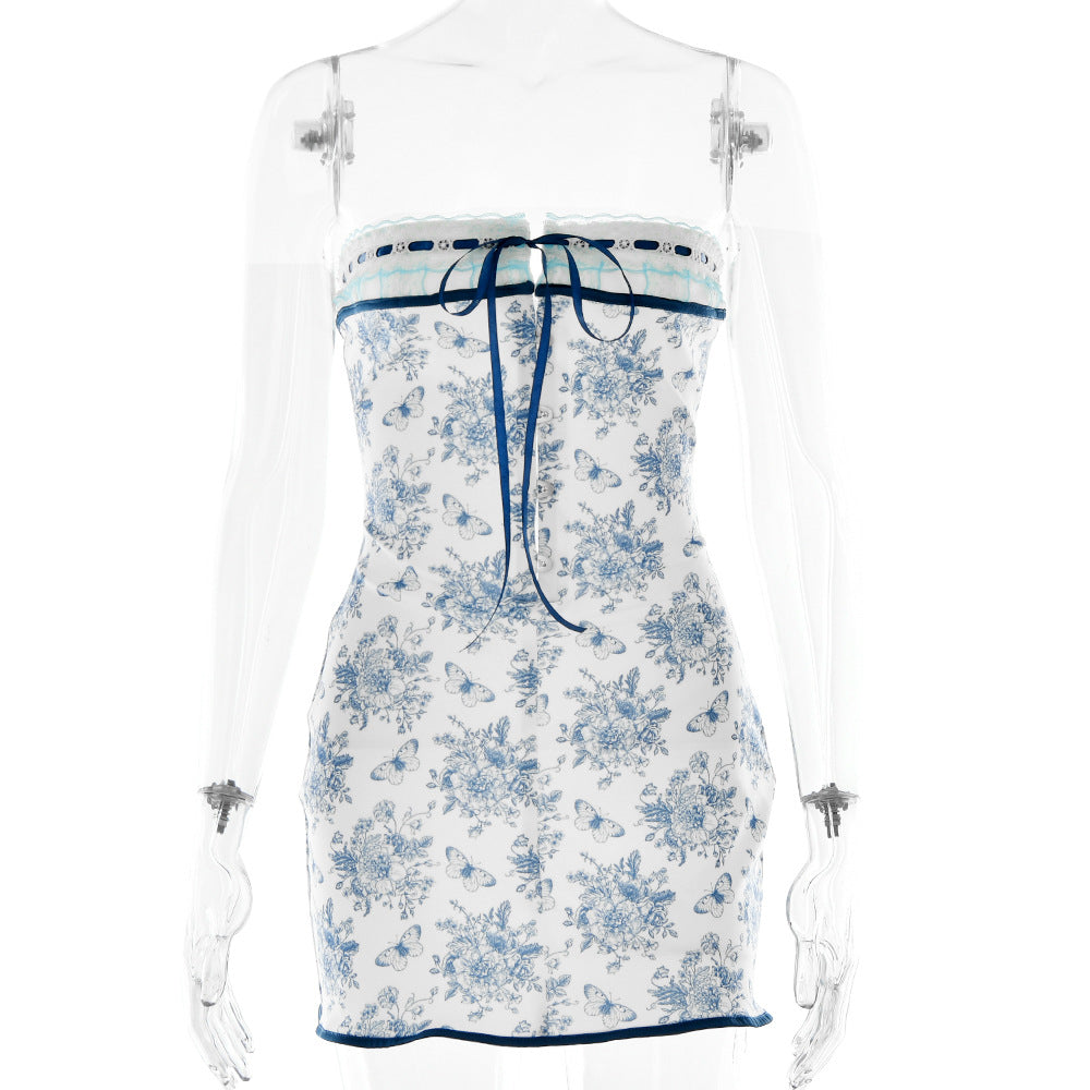 Aiertu - Vintage Design Print Mini Dress Aiertu