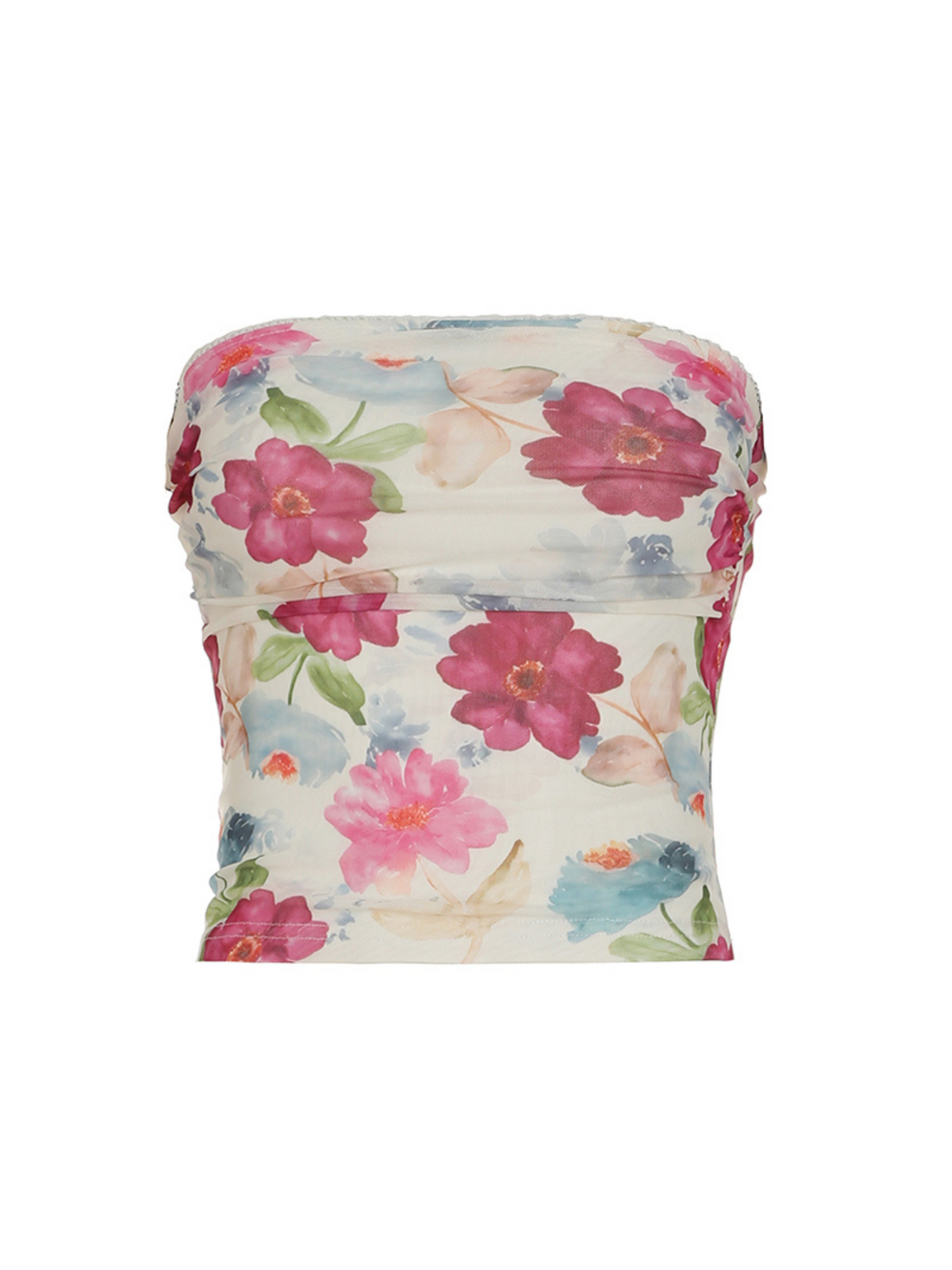 Aiertu  -Neva Floral Mesh Tube Top aiertu