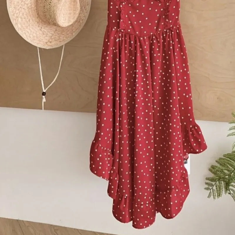 Aiertu  -   Long Dresses Backless Polka Dot Spring Summer Halter Women Dress Korean Fashion Vintage Elegant Vestidos Mujer Aiertu