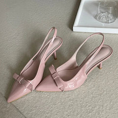 Aiertu  -  New Design Slingbacks Butterfly-knot Women Pumps Sexy Pointed Toe Thin Heels Stripper Party Shoes Large Size 35-43 Aiertu