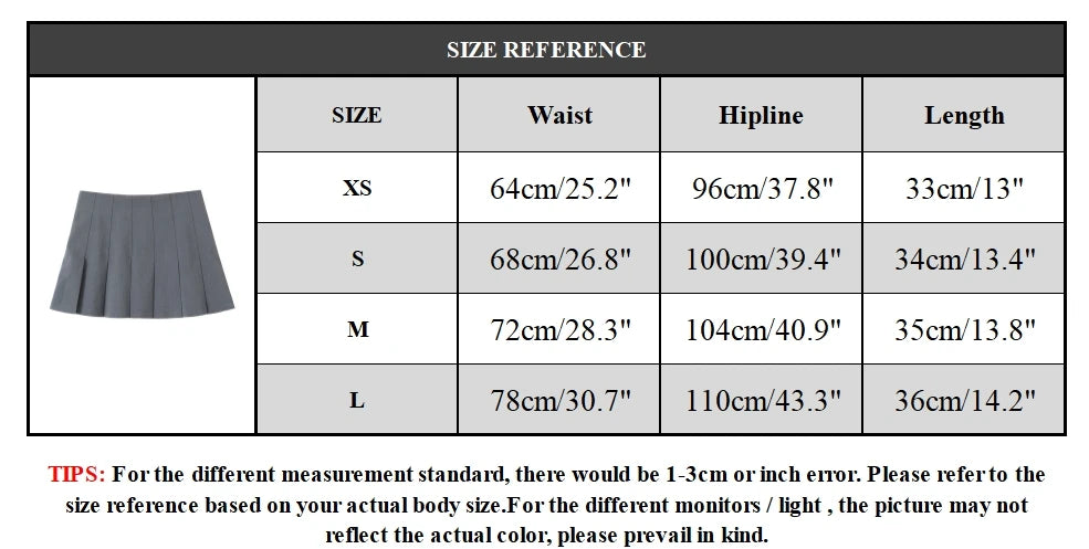Aiertu  Women Fashion Grey Pleated Side Zipper Mini Skirts Vintage High Waist A-Line Female Chic Lady Skirts Aiertu