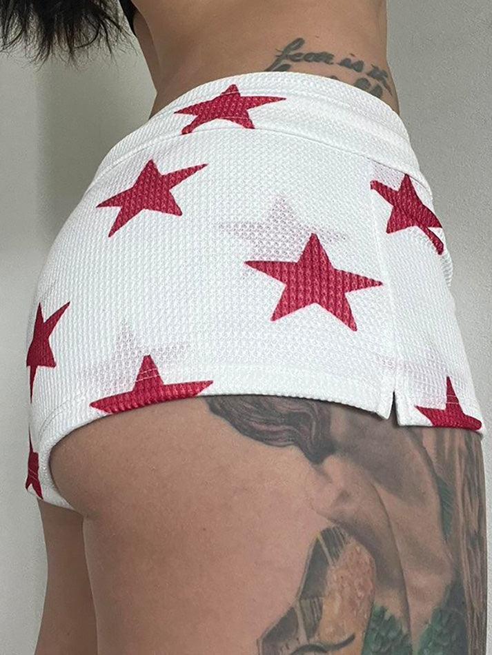 Aiertu  -Star Print Drawstring Low-Waist Shorts aiertu