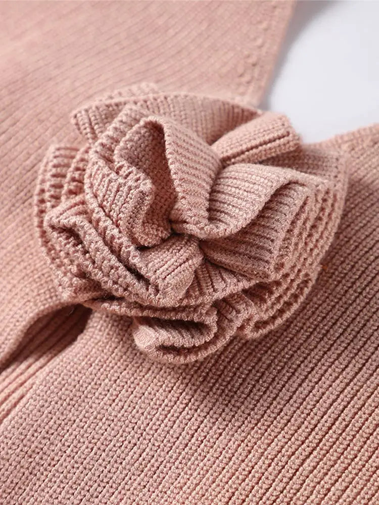 Aiertu  -  Sexy Knitted 3D Flower Halter Vest Women Solid Hallow Out V-neck Sleeveless Female Tank 2026 Summer Slim Fashion Lady Tops Aiertu