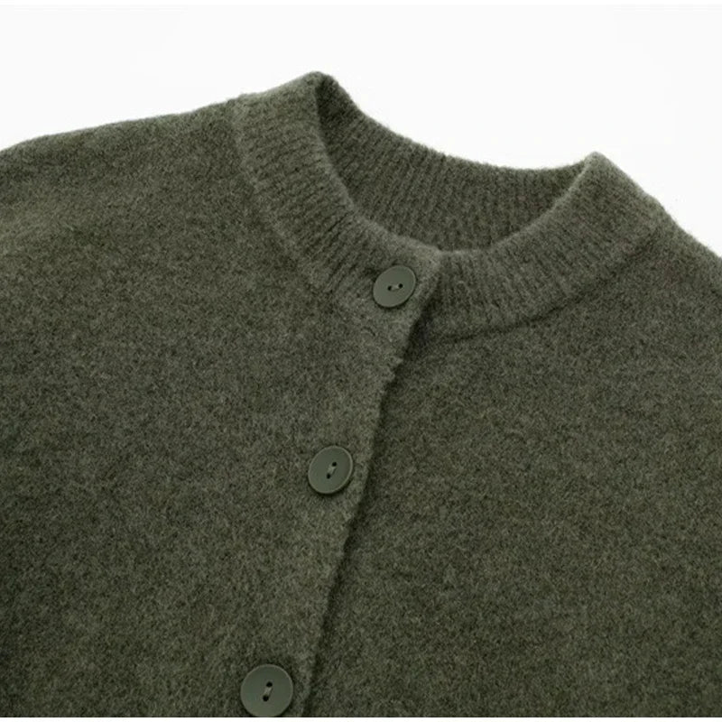 Aiertu  -  Casual Solid Knitted Women Cardigan Sweater O-neck Single Breasted Female Crop Jackets 2025 Spring New Fashion Lady Sweaters Aiertu