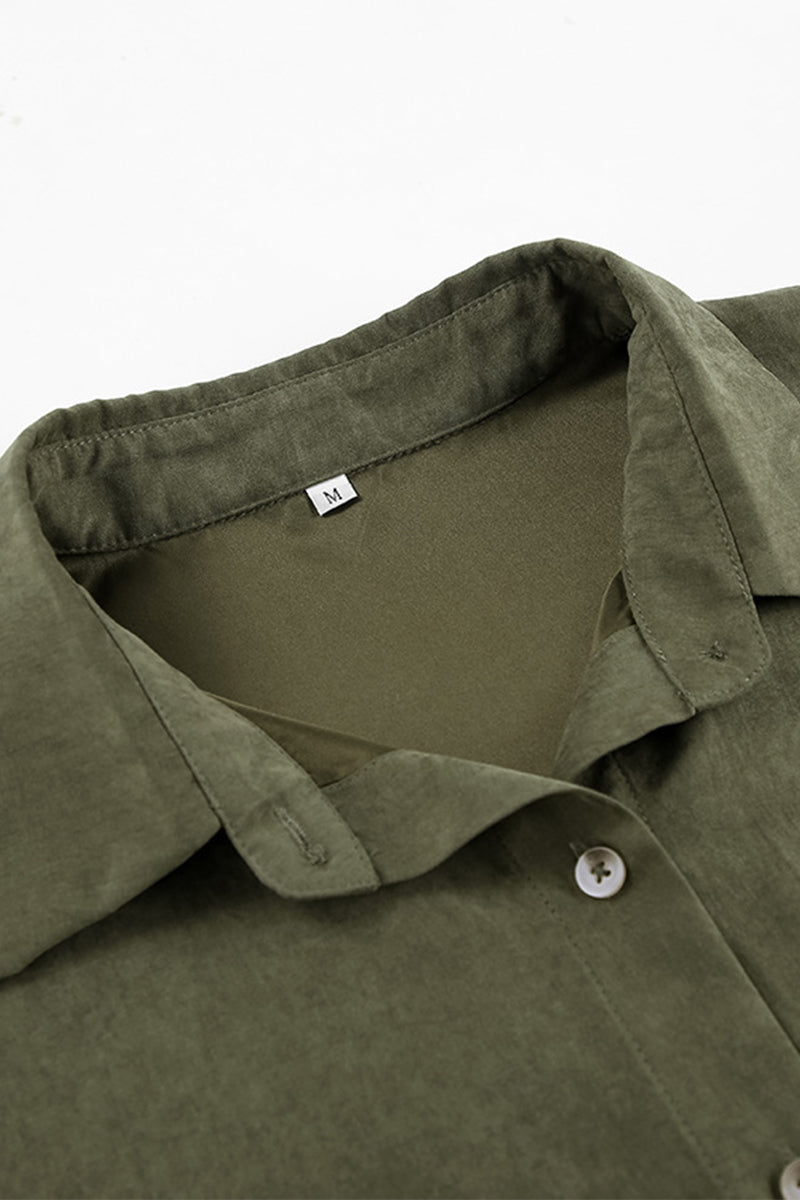 Aiertu  -Casual Buttons Turndown Collar Blouses aiertu