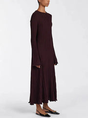 Aiertu  -   Knitted Long Dress Female Fall Winter New Casual Retro High Waist Rib Sweater Bodycon Dresses Lady Holiday Party Outfits Aiertu
